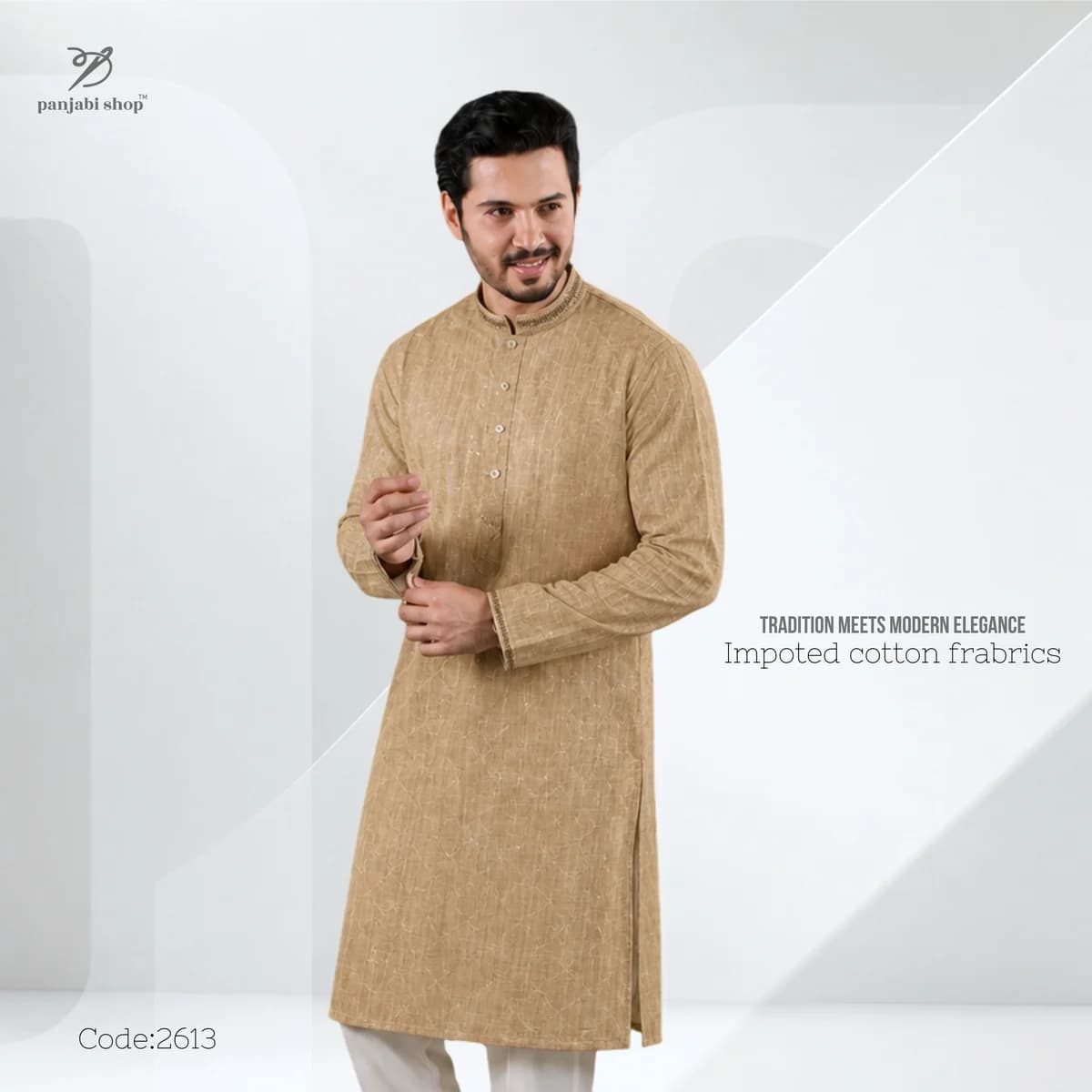 Embroydery panjabi — Brown