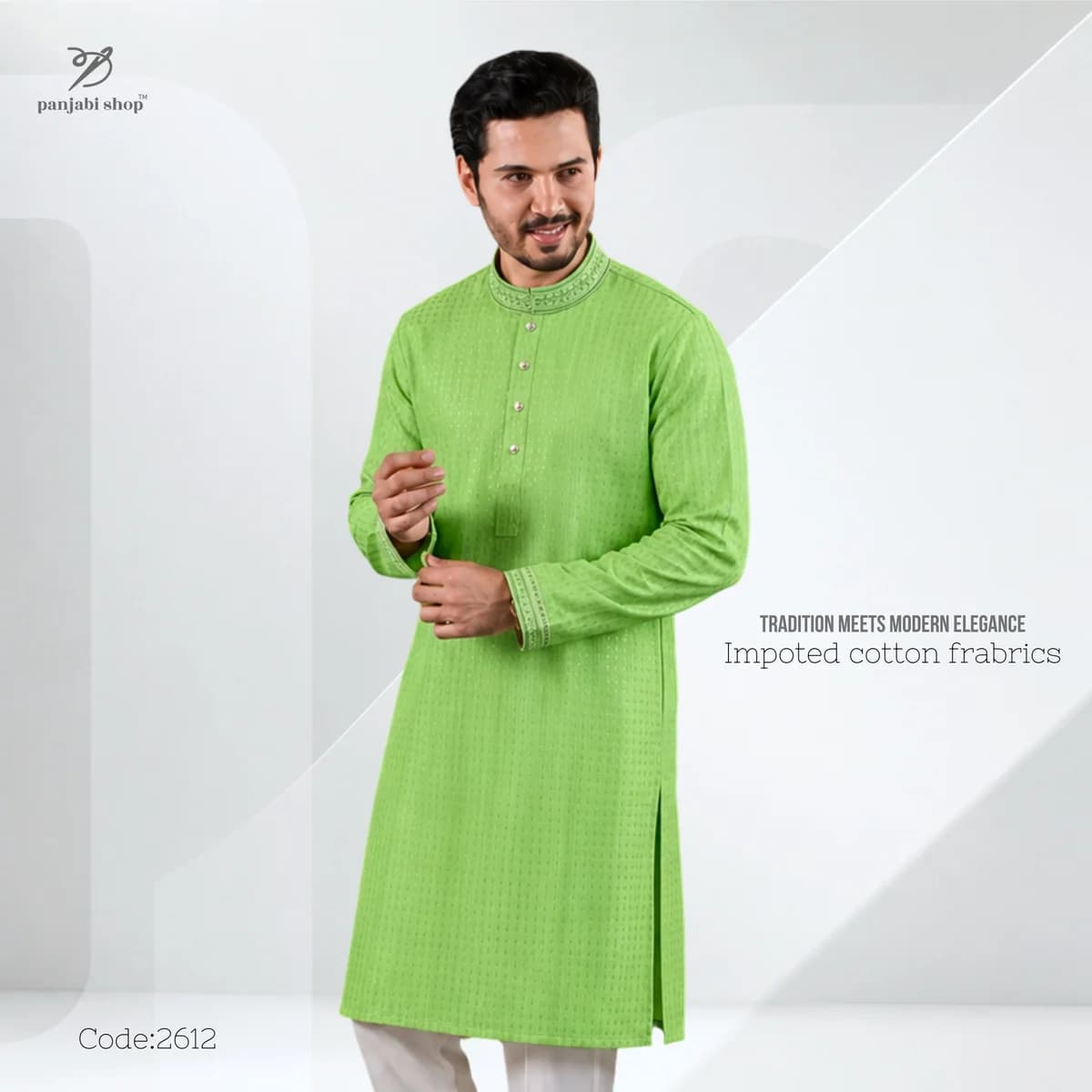 Embroydery panjabi — Green