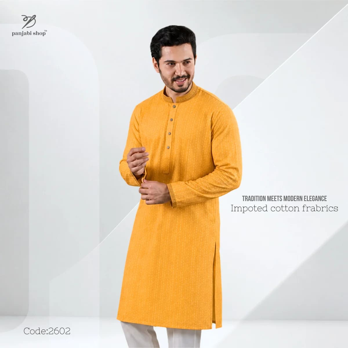 Embroydery panjabi — Yellow
