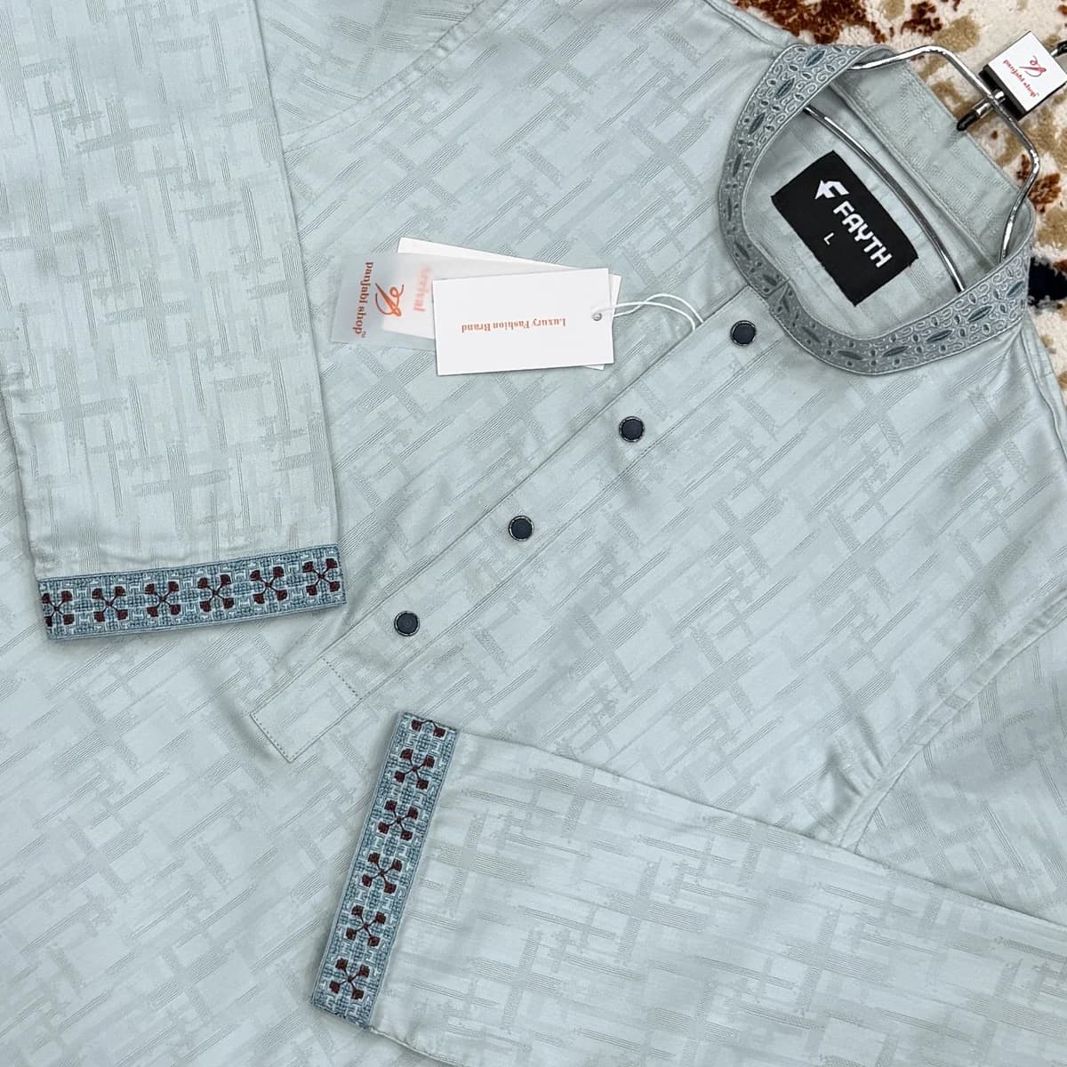Signature panjabi — Light Ash Grey